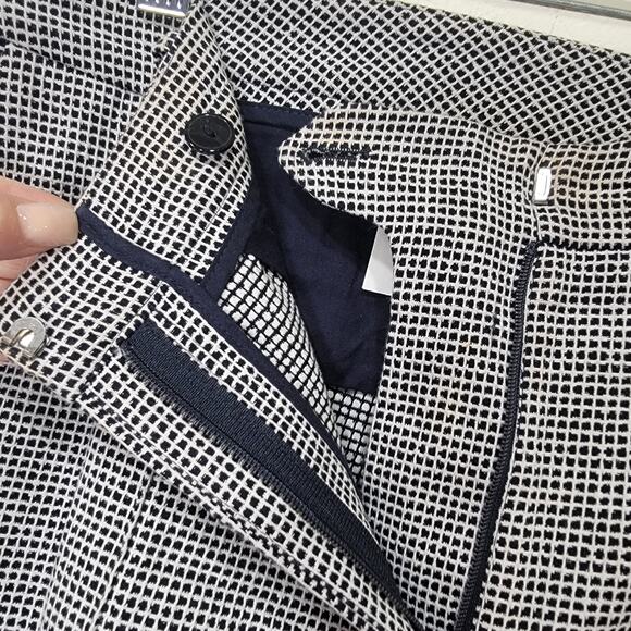 Hugo Boss Acrila Pants 6 White Black Check Slacks Texture Business Corpcore - Picture 8 of 13